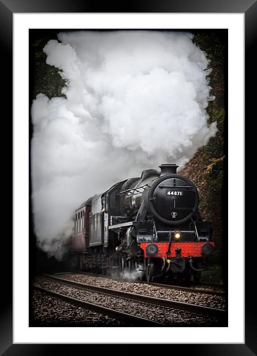 Mid Wales Steam Locomotive. Framed Mounted Print by Becky Dix