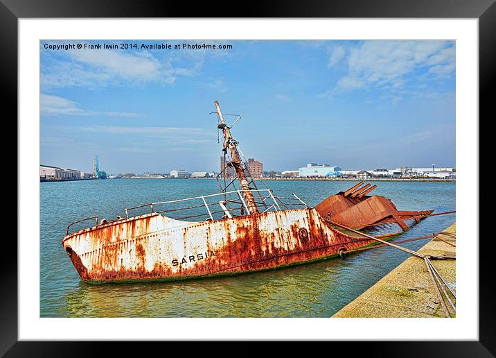Research ship ‘Sarsia’ sunk in Birkenhead’s East F Framed Mounted Print by Frank Irwin