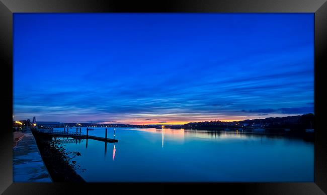 River Medway Blue Hour Framed Print by Nigel Jones