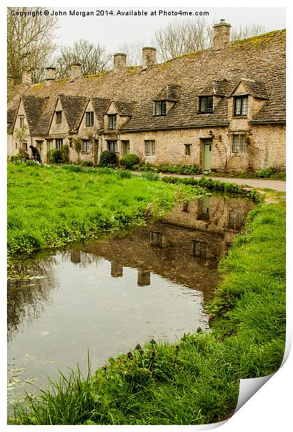 Arlington Row, reflections. Print by John Morgan