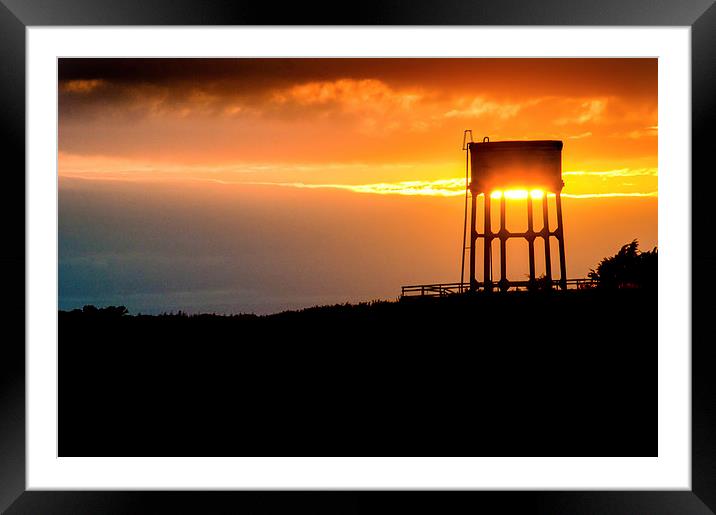 Water tower in Pennard Framed Mounted Print by Leighton Collins