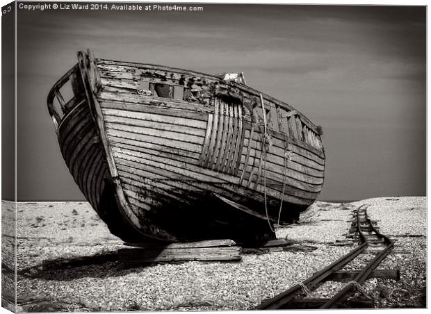Old Dungeness Boat Canvas Print by Liz Ward