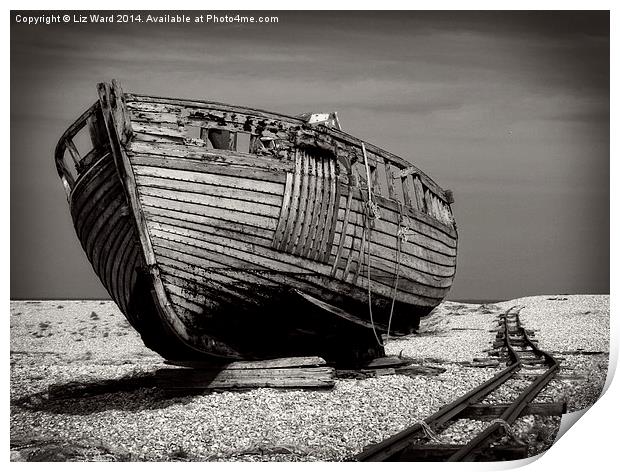 Old Dungeness Boat Print by Liz Ward