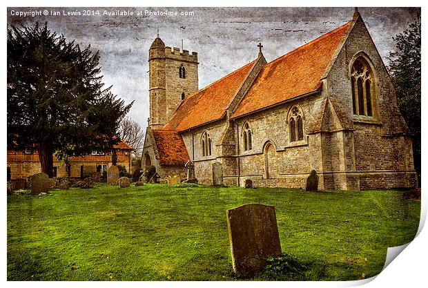 Church at Little Wittenham Print by Ian Lewis