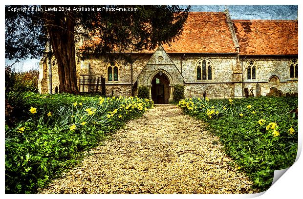 Path To The Church Print by Ian Lewis