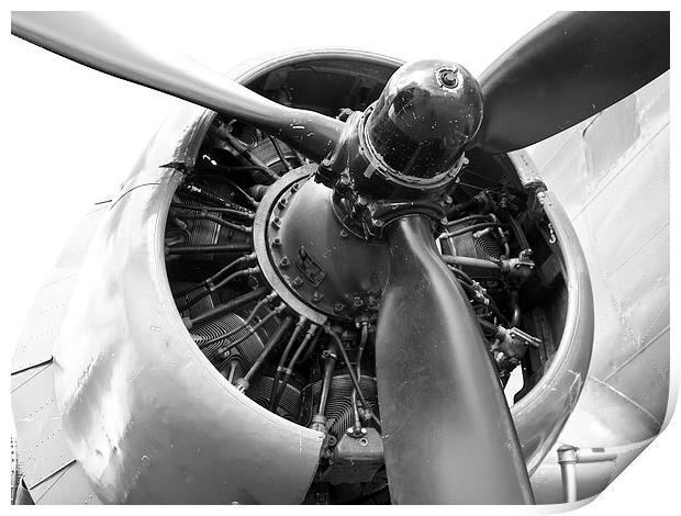Douglas Dakota DC-3 engine Print by Robert Gipson