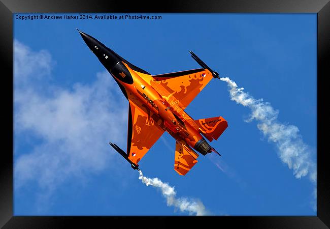 General Dynamics F-16AM Fighting Falcon Framed Print by Andrew Harker