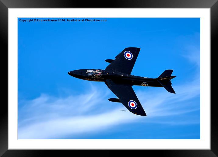 Hawker Hunter T.7A  Framed Mounted Print by Andrew Harker