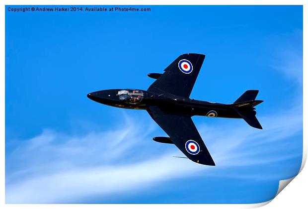 Hawker Hunter T.7A  Print by Andrew Harker