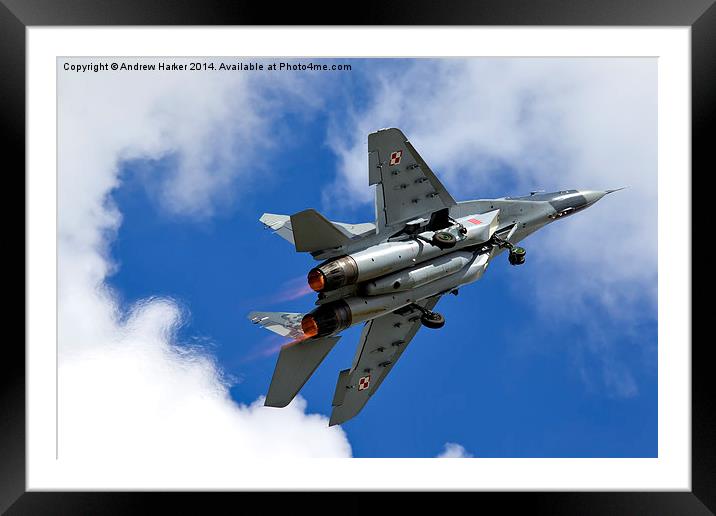 Mikoyan Gurevich MiG-29A Fulcrum Framed Mounted Print by Andrew Harker