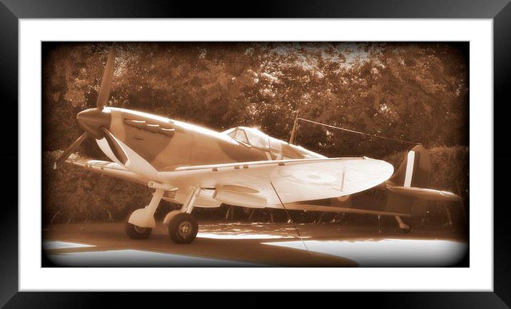 Spitfire. Framed Mounted Print by Mark Franklin