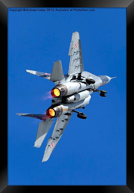 Mikoyan Gurevich MiG-29A Fulcrum Framed Print by Andrew Harker