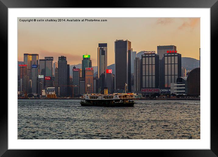 Star Ferry in Hong Kong Harbour Framed Mounted Print by colin chalkley