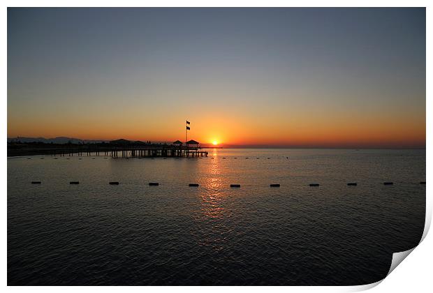 Sunrise at Lara Beach Turkey Print by John Atkins