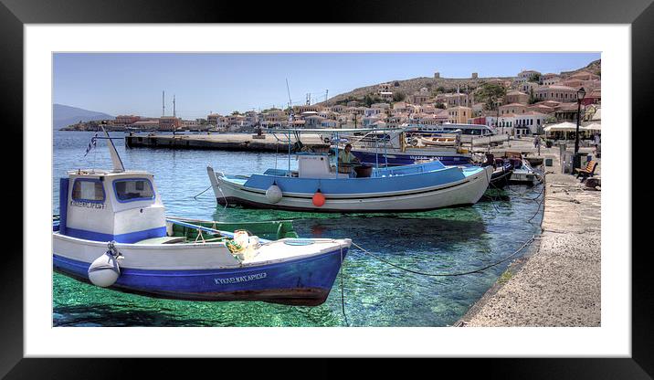 Fishing Boats in the Harbour Framed Mounted Print by Tom Gomez