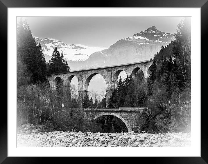 Bridges in the Alps Framed Mounted Print by Jan Venter