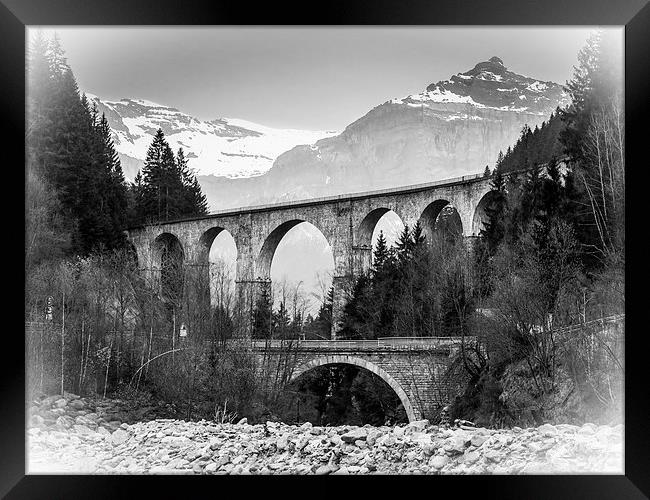 Bridges in the Alps Framed Print by Jan Venter