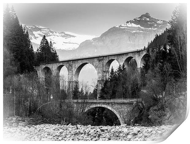 Bridges in the Alps Print by Jan Venter