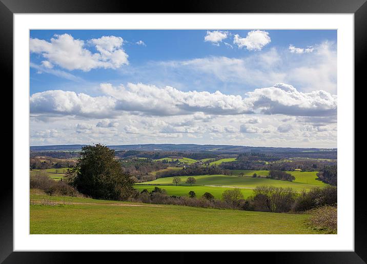 Spring views from Newlands Corner. Framed Mounted Print by Steve Hughes