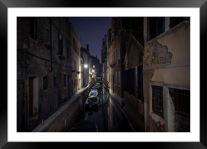 Venetian night view Framed Mounted Print by Steve Hughes