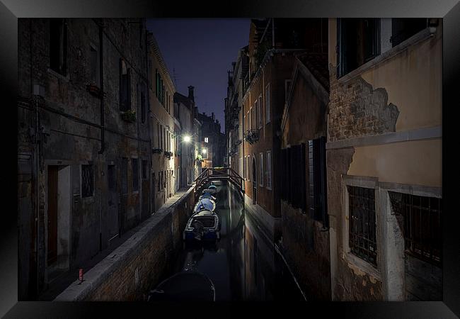 Venetian night view Framed Print by Steve Hughes