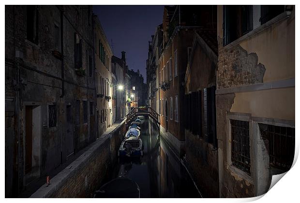 Venetian night view Print by Steve Hughes