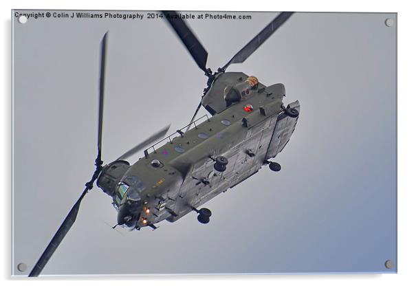 RAF Odiam Display Chinook - Dunsfold 2013 Acrylic by Colin Williams Photography