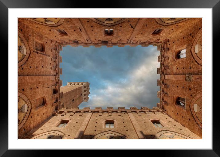 Toscane Siena De Campo Palazzo Publico Framed Mounted Print by Martin Williams