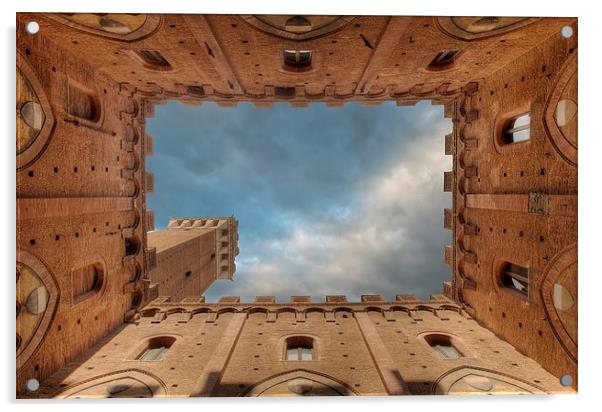 Toscane Siena De Campo Palazzo Publico Acrylic by Martin Williams