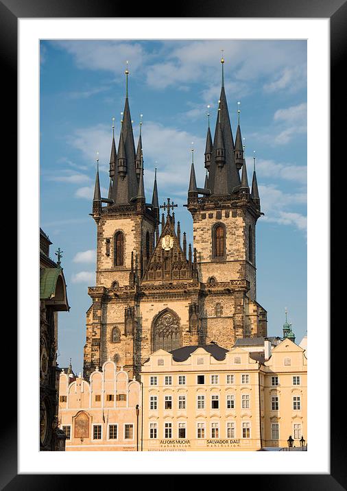 Tyn church Prague Czech Republic Framed Mounted Print by Matthias Hauser