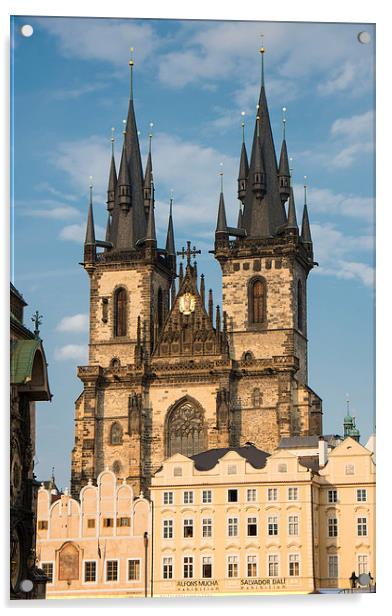 Tyn church Prague Czech Republic Acrylic by Matthias Hauser