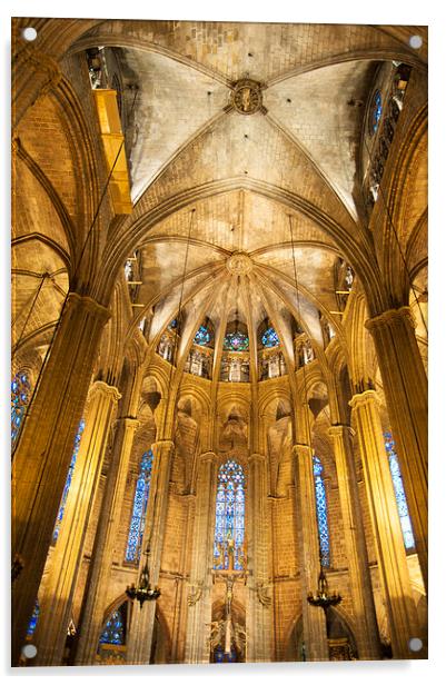 La Catedral Cathedral Barcelona Acrylic by Matthias Hauser