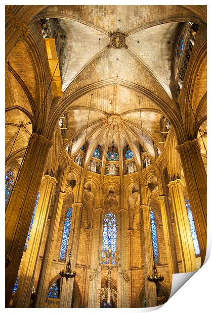 La Catedral Cathedral Barcelona Print by Matthias Hauser