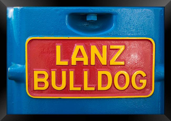Sign Lanz Bulldog on tractor Framed Print by Matthias Hauser