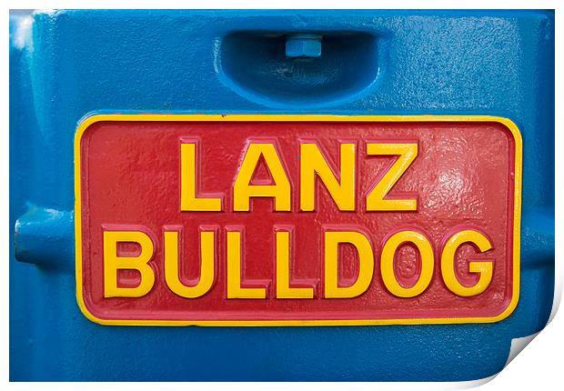 Sign Lanz Bulldog on tractor Print by Matthias Hauser
