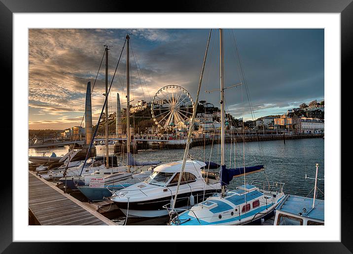 Torquay Harbour and Big Wheel Framed Mounted Print by Rosie Spooner
