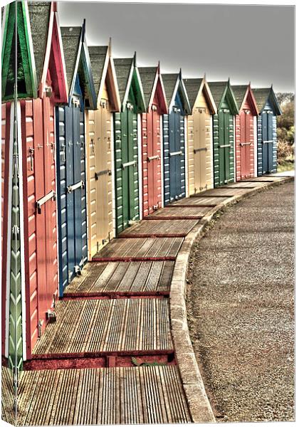Devon Beach Huts Canvas Print by Images of Devon
