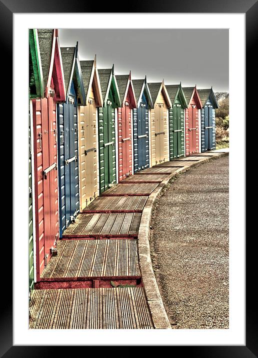 Devon Beach Huts Framed Mounted Print by Images of Devon