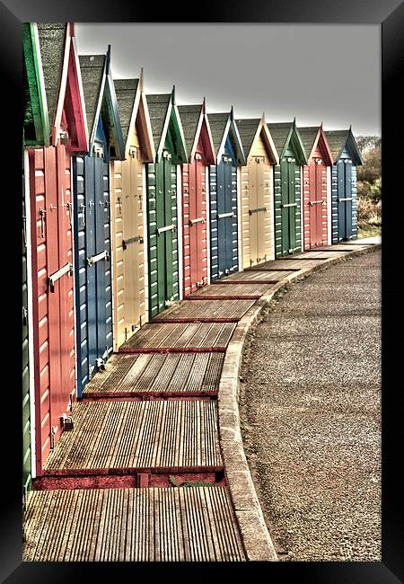Devon Beach Huts Framed Print by Images of Devon