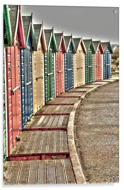 Devon Beach Huts Acrylic by Images of Devon