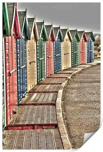 Devon Beach Huts Print by Images of Devon
