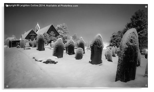 Church graveyard Acrylic by Leighton Collins