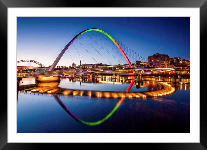 Rainbow Bridge, Tyneside Framed Mounted Print by Dave Hudspeth Landscape Photography