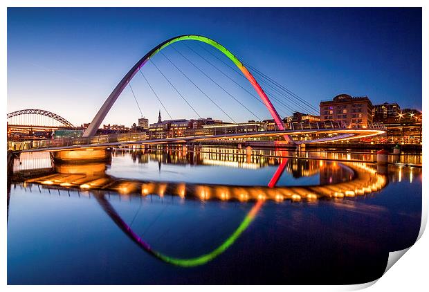 Rainbow Bridge, Tyneside Print by Dave Hudspeth Landscape Photography