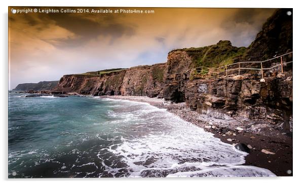 Cornish coast Acrylic by Leighton Collins