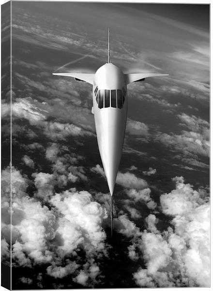 Concorde going for it, black and white version Canvas Print by Gary Eason