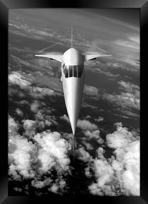 Concorde going for it, black and white version Framed Print by Gary Eason