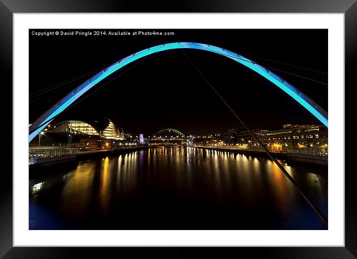 Newcastle Quayside and Sage Gateshead Framed Mounted Print by David Pringle