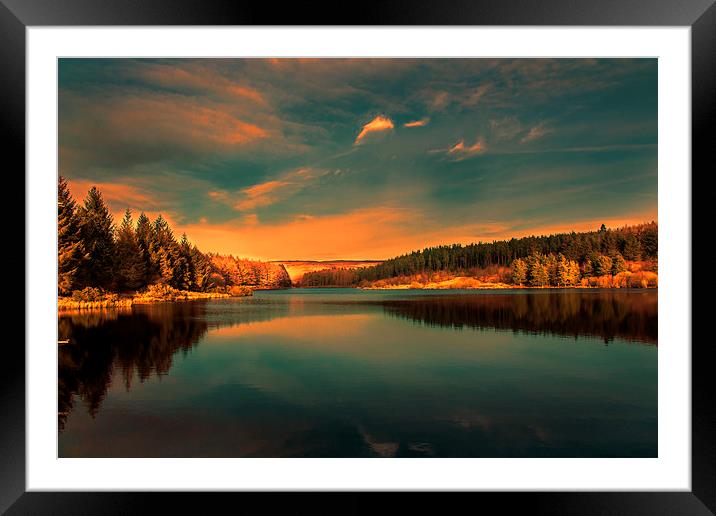 Magic Hour at Osmotherly Reservoir. Framed Mounted Print by Paul Harrow