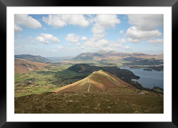 On top of Catbells Framed Mounted Print by John Keates